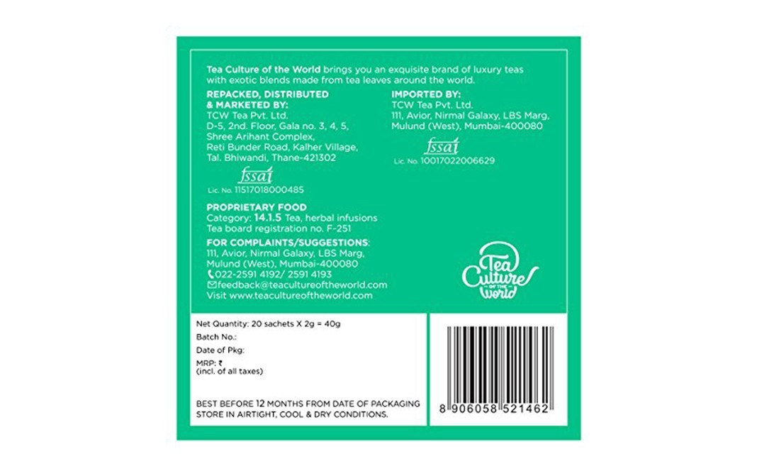 Tea Culture Of The World Easy Digest Tea    Pack  40 grams